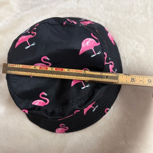 Black Bucket Hat with Pink Flamingos - Picture 6 of 7